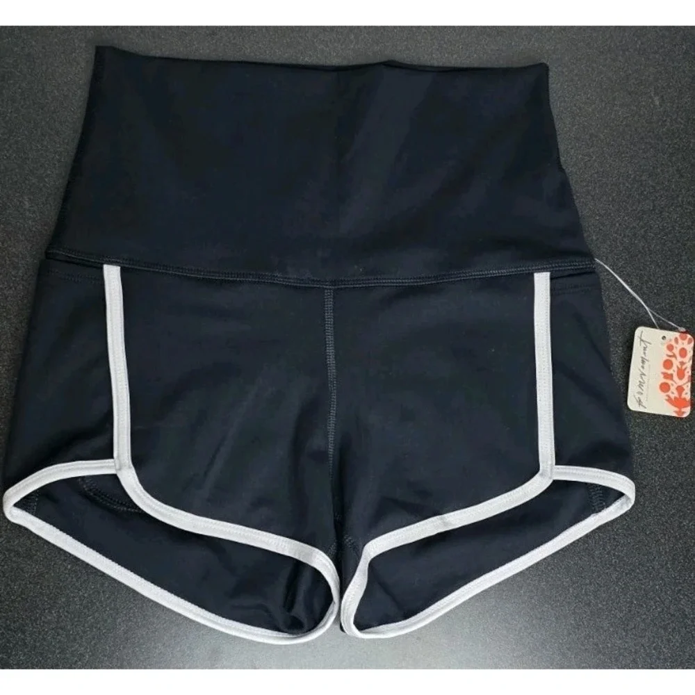 NWT Island Time Free People FP Movement Shorts Black High Waist‎ XS Yoga Shortie